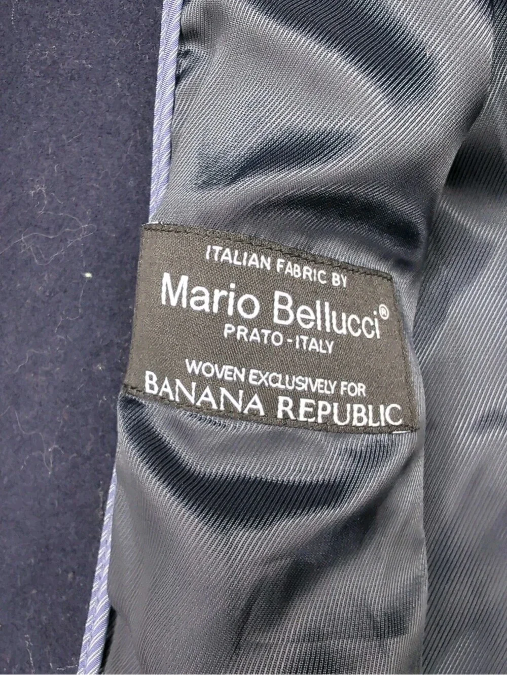 Banana Republic Italian Wool Car Coat Jacket Mens Small 40 Navy Mario Bellucci